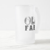 オールドおもしろいファルト誕生日タイポグラフィ フロストグラスビールジョッキ (正面右)