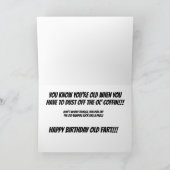 オールドおもしろいファートバーンハッピーバースデー奇妙な願い カード (内部)