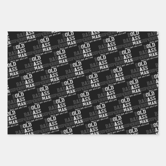 オールドおもしろいマンことわざギャグギフトパパ父の日 ラッピングペーパーシート (正面)