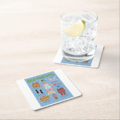 オールドおもしろいマン紙人形 スクエアペーパーコースター (インサイチュ)