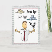 オールドおもしろいマン誕生日スナーキーサッシー男性マンガ カード (正面)