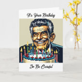 オールドおもしろいマン誕生日ユーモア カード (黄色い花)