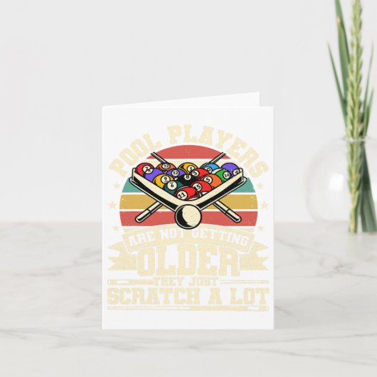 オールドおもしろいメンズ8ボールビリヤード選手 –  カード (正面)