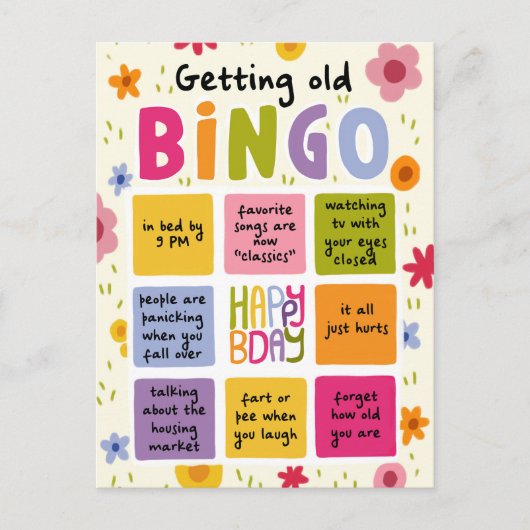 オールドおもしろいユーモアウーマンの図解入りの、写真付きの誕生日 ポストカード (正面)