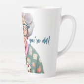 オールドおもしろいレディーキャット誕生日ラテマグ カフェラテマグ (右)