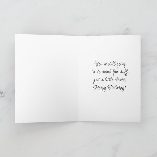 オールドおもしろい・エイジ・ユーモア誕生日 カード (内部)