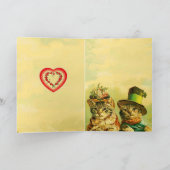 オールドおもしろい・ファッションバレンタインのハート猫 シーズンカード (内部)