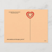 オールドおもしろい・ファッションバレンタインのハート猫 シーズンポストカード (裏面)