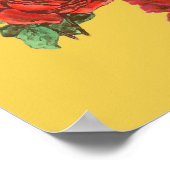 オールドおもしろい・ファッションバレンタイン猫，ハート,バラ ポスター (角)