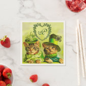オールドおもしろい・ファッションST.PATRICKのDAY CATSハート スタンダードカクテルナプキン (インサイチュ)