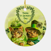 オールドおもしろい・ファッションST.PATRICKのDAY CATSハート セラミックオーナメント (裏面)