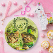 オールドおもしろい・ファッションST.PATRICKのDAY CATSハート ペーパープレート (パーティー)