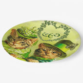 オールドおもしろい・ファッションST.PATRICKのDAY CATSハート ペーパープレート (アングル)