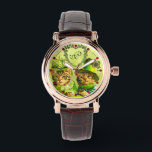 オールドおもしろい・ファッションST.PATRICKのDAY CATSハート 腕時計<br><div class="desc">帽子とシャムロックのハートを持つアンティークの衣装の美しい猫の古いヴィンテージイラストレーションから精巧。</div>