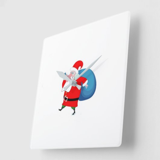 「オールドすてき・サン・ニック」クリスマス時計 スクエア壁時計 (傾斜)