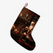 オールドすてき・サン・ニック スモールクリスマスストッキング (正面 (吊り時))