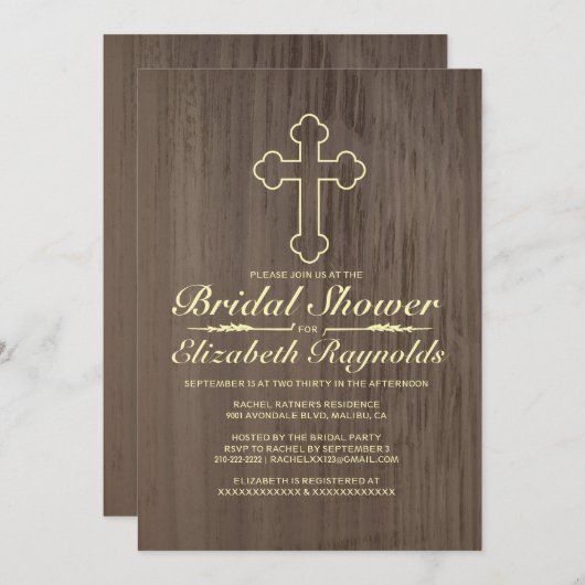 オールドアイアンクロスブライダルシャワー招待状 招待状 (正面/裏面)