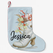 オールドアイスファッションドスケートパーソナライズされたストッキング スモールクリスマスストッキング (正面)
