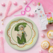 オールドアイルランドアイリッシュアンブレラガール ペーパープレート (パーティー)