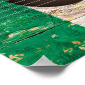 オールドアコースティックギターのアイルランド国旗 ポスター (角)