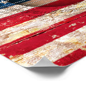 オールドアコースティックギター国旗 ポスター (角)