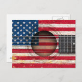 オールドアコースティックギター国旗 ポストカード (正面/裏面)