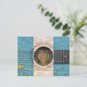 オールドアコースティックギター国旗 ポストカード (スタンド正面)