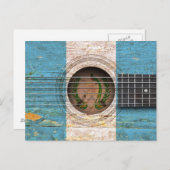 オールドアコースティックギター国旗 ポストカード (正面/裏面)