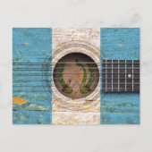 オールドアコースティックギター国旗 ポストカード (正面)