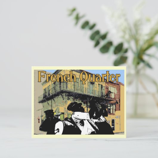 オールドアブシンザハウスブラスバンドフランスの、クォーター、新規 ポストカード (スタンド正面)