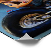 オールドアメリカンバイクもしくは自転車に乗る人 ポスター (角)