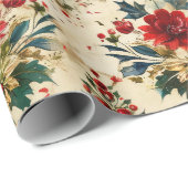 オールドアンティーククリスマスダマスク ラッピングペーパー (ロールコーナー)