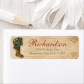 オールドアンティークビクトリアンクリスマスストッキングトイキッズ ラベル (インサイチュ)