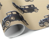 オールドアンティークブラックカー ラッピングペーパー (ロールコーナー)