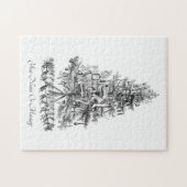 オールドアートオブキッド踊りのまわりにクリスマスツリー ジグソーパズル (横)