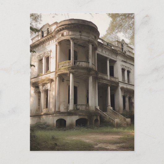 オールドア棄済みホワイトマンションハウス ポストカード (正面)