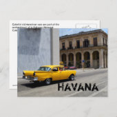 オールドイエローカークルージングハバナキューバ通り ポストカード (正面/裏面)