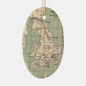 オールドイングランドの地図 セラミックオーナメント (右)