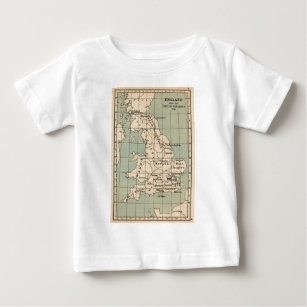 オールドイングランドの地図 ベビーTシャツ