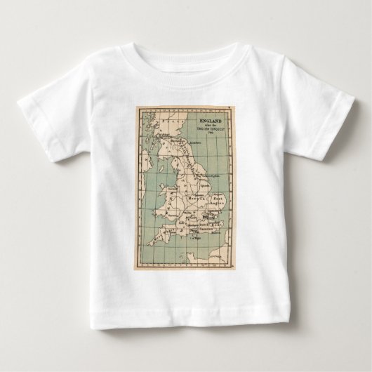 オールドイングランドの地図 ベビーTシャツ (正面)