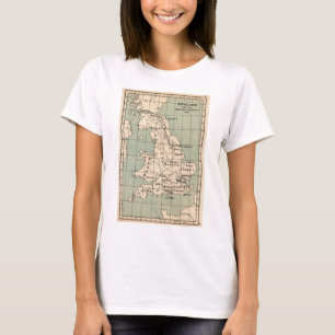 オールドイングランドの地図 Tシャツ