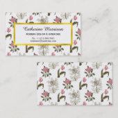 オールドイングリッシュガーデンヴィンテージフローラルパターン 名刺 (正面/裏面)