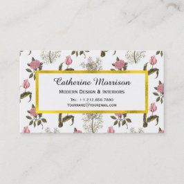 オールドイングリッシュガーデンヴィンテージフローラルパターン 名刺