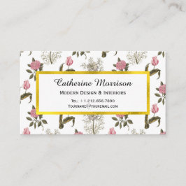 オールドイングリッシュガーデンヴィンテージフローラルパターン 名刺