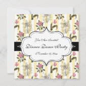 オールドイングリッシュガーデンヴィンテージフローラルパターン 招待状 (裏面)