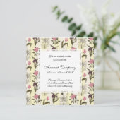 オールドイングリッシュガーデンヴィンテージフローラルパターン 招待状 (スタンド正面)