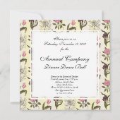 オールドイングリッシュガーデンヴィンテージフローラルパターン 招待状 (裏面)