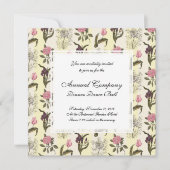 オールドイングリッシュガーデンヴィンテージフローラルパターン 招待状 (正面)