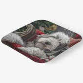 オールドイングリッシュシェプドッグクリスマスフェスティバル ペーパープレート (傾斜あり)