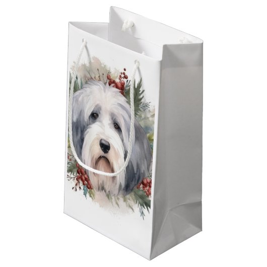オールドイングリッシュシェプドッグクリスマスリースフェスティバルカップ スモールペーパーバッグ (裏面アングル)